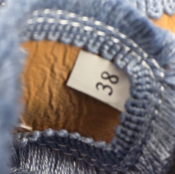 Summer Buckle Strap Denim Slip on Wedge Sandals, Women's Size 38/7.5US - Picture 9 of 9